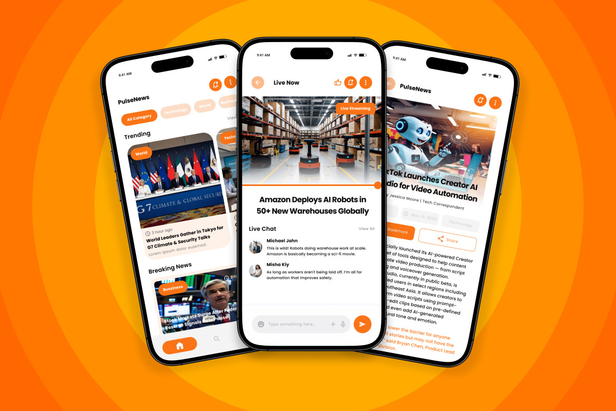 Pulse - News Portal Design Template, an App Template by productype1 (Photo 4 of 5)
