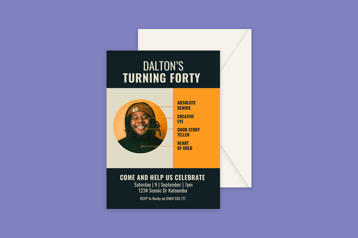 Dalton Birthday Invitation, an Invitation Template by Mountain Folk Creative (Photo 1 of 7)