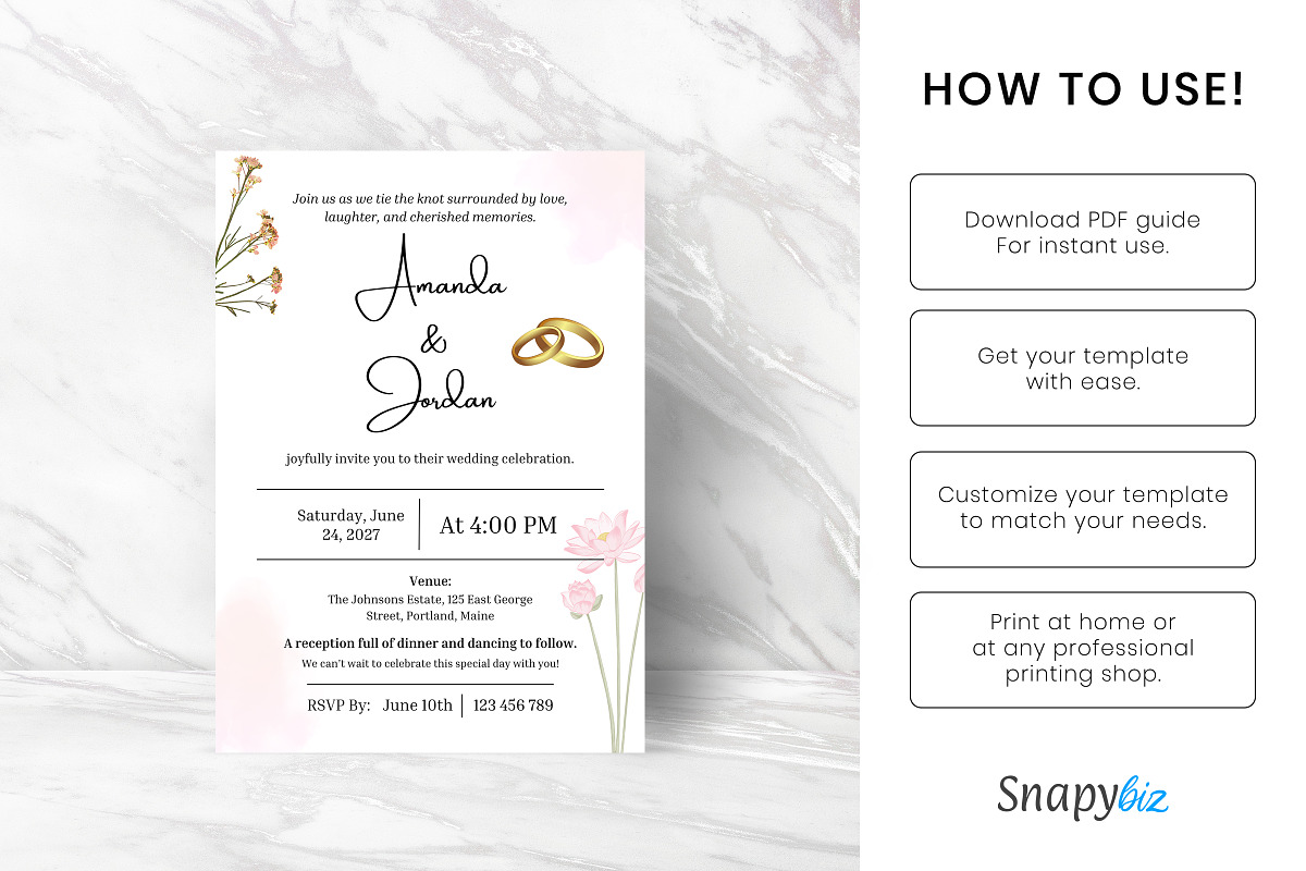 Rust Retro Wedding Invitation Temp, a Card Template by Snapybiz (Photo 8 of 10)