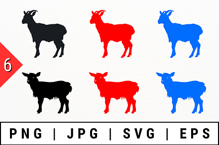 Goat Silhouettes Icon Vector