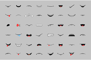 Cartoon mouth expressions, an Illustration by Yayasya
