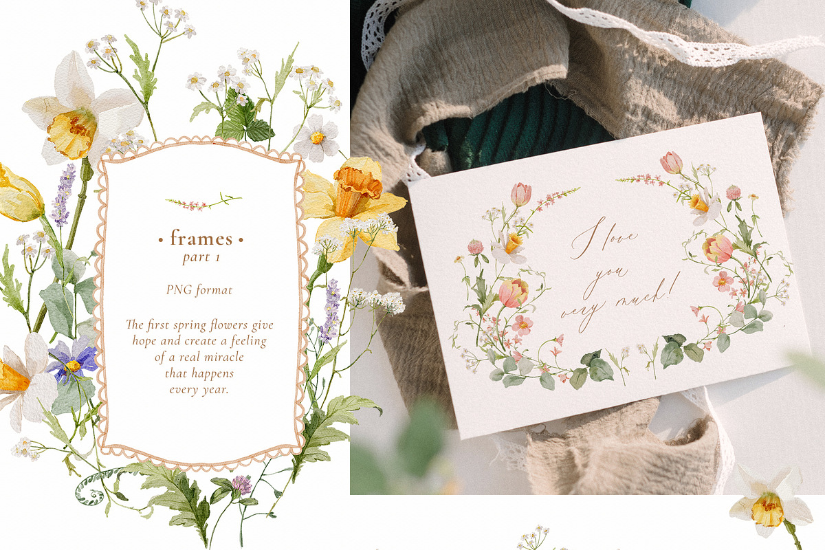 Watercolor Spring Gentle Flowers, a Decorative Illustration by Pamyatka Shop (Photo 5 of 12)