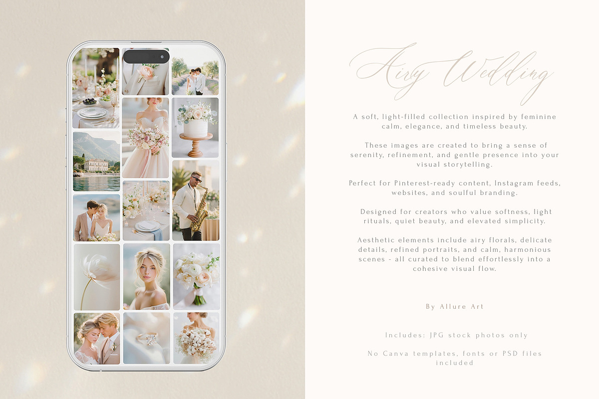 340 Airy Wedding Stock Photo Bundle, a Beauty & Fashion Photo by Allure Art (Photo 9 of 63)