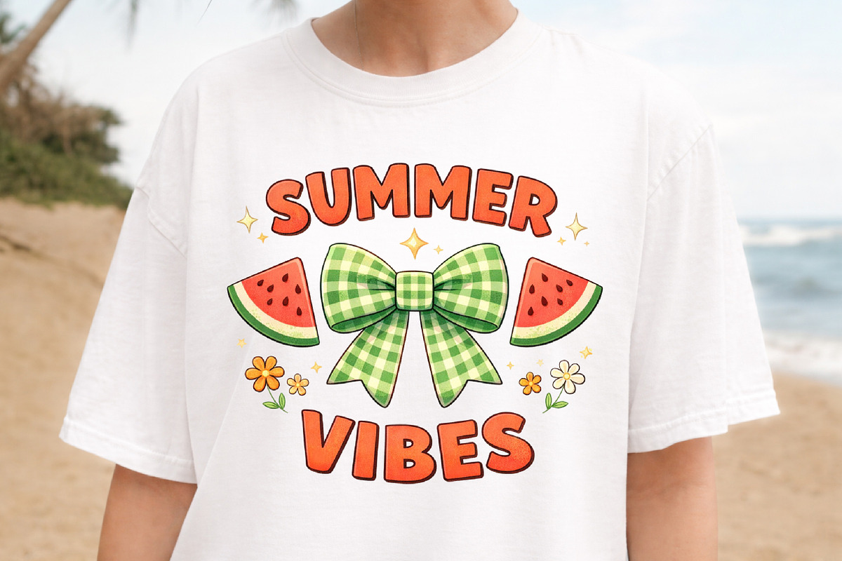 Watermelon Coquette Bow Summer Vibes, an Illustration by DreamArtGraphic (Photo 4 of 4)