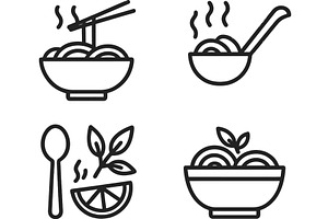 Set of vector line icons featuring, a Food Illustration by ZinetroN
