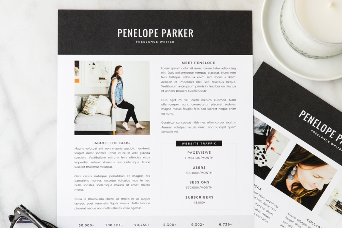 Penelope Media Kit + Resume, a Resume Template by studiolmh (Photo 1 of 4)