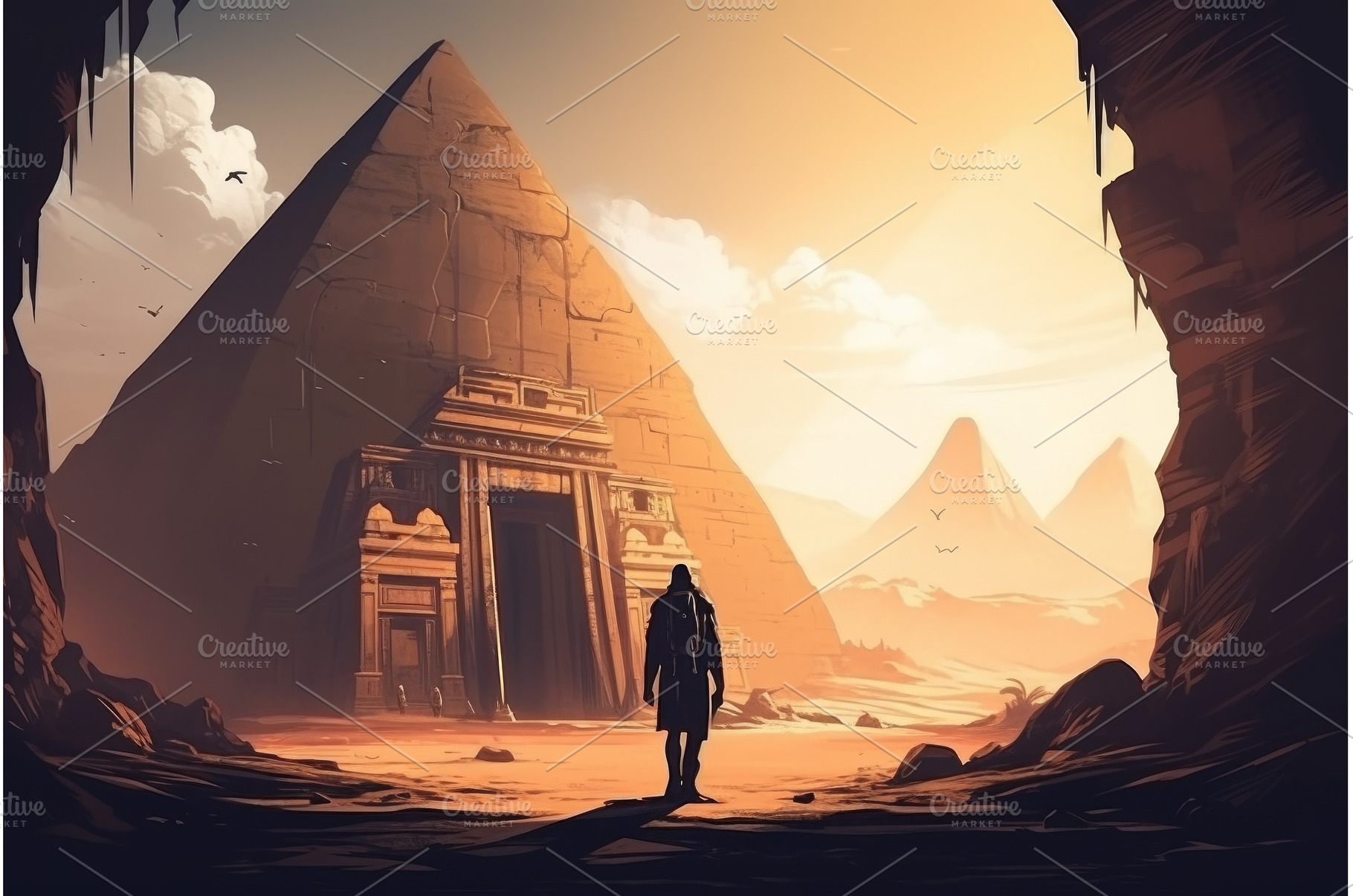 Explorer egyptian temple. Generate, an Architecture Photo by Ylivdesign