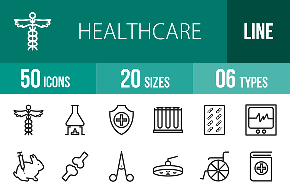 50 Healthcare Line Icons