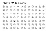 Photo and Video line icons, an Outline Icon by AIWD (Thumbnail 2 of 2)