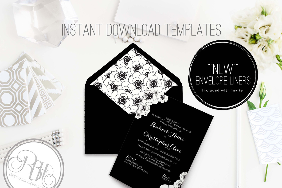 Black & White Invite Template, an Invitation Template by RBH Designer ...