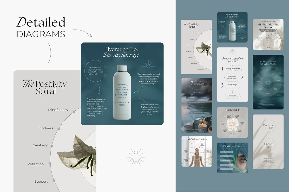 Wellness Instagram Pack, a Social Media Template by R-studio (Photo 2 of 10)