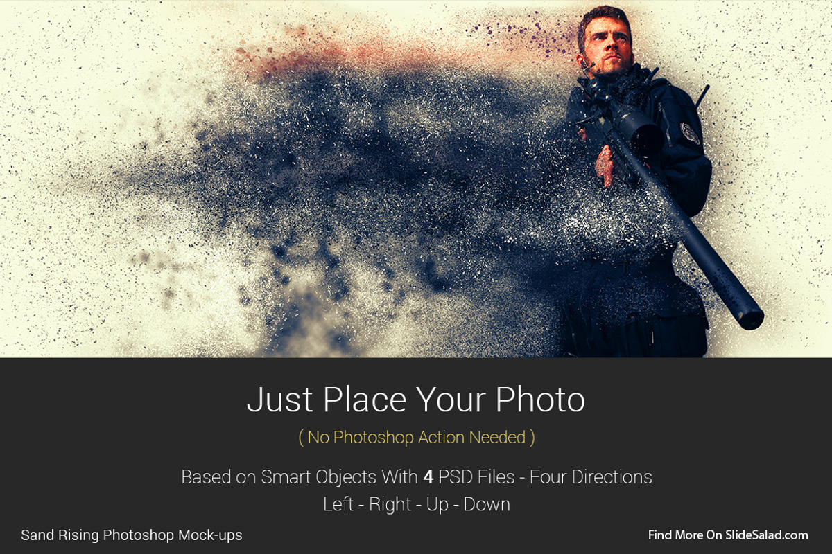 Sand Rising Photoshop Mock-ups, an Action Add-On by SlideSalad (Photo 2 of 21)