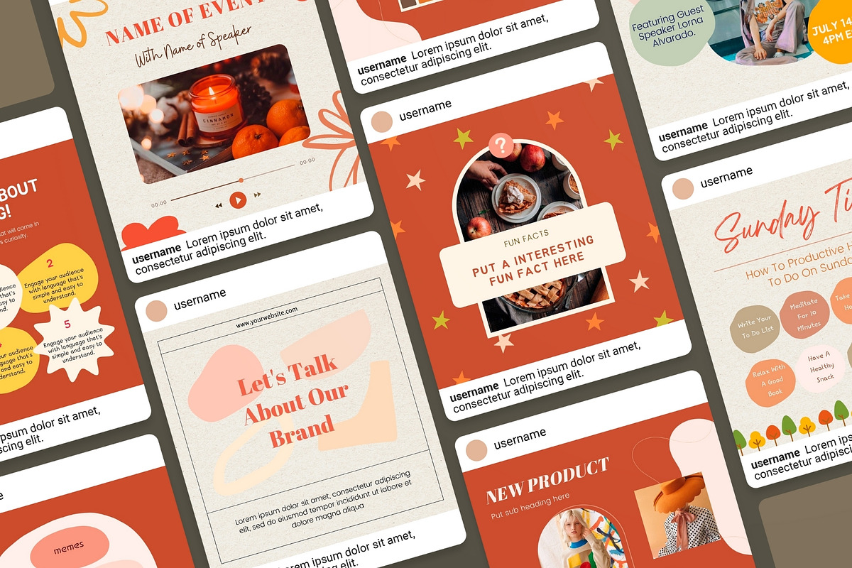 Cozy Autumn Instagram Bundle| Canva, a Social Media Template by DesignbySamVN (Photo 2 of 7)