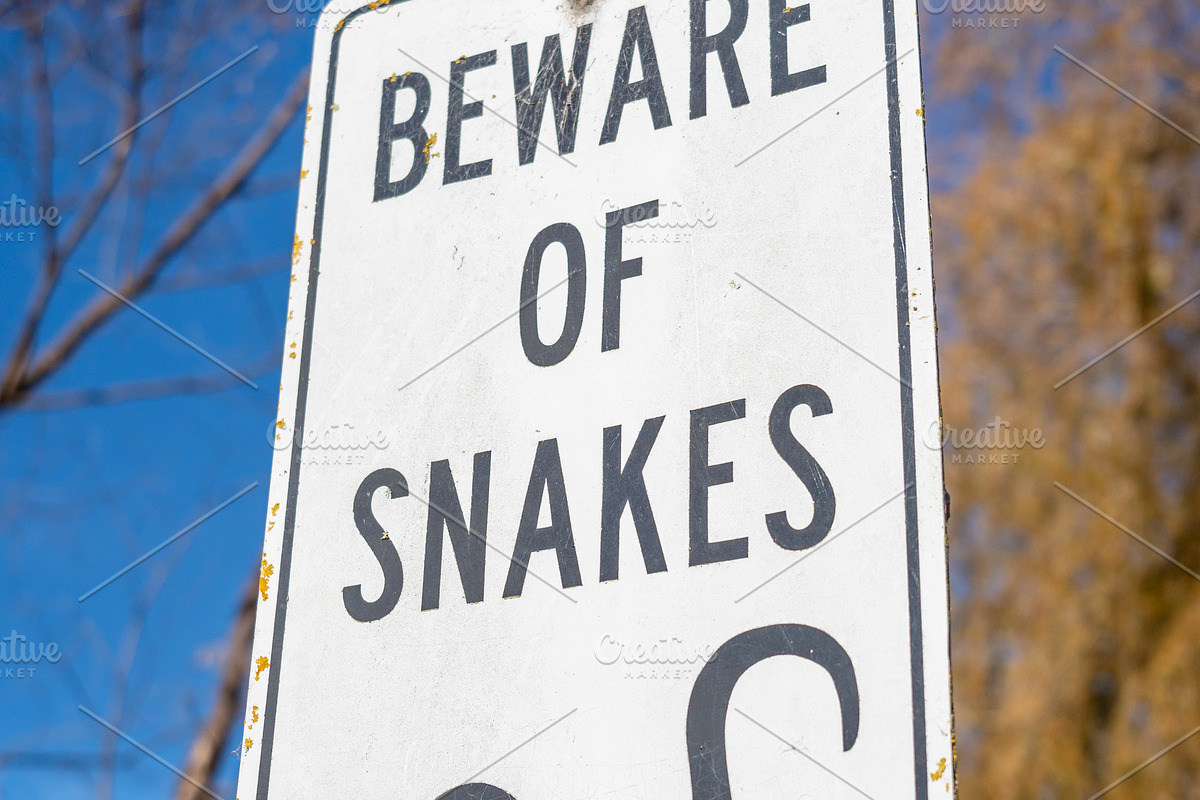Warning sign about snake danger near Lake Colac, Victoria, Austr, an Animal Photo by GoodGoods (Photo 1 of 2)
