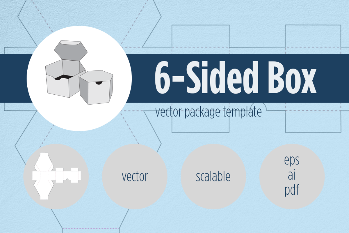 6-Sided Box Package Template, a Templates & Theme by annford (Photo 1 of 2)