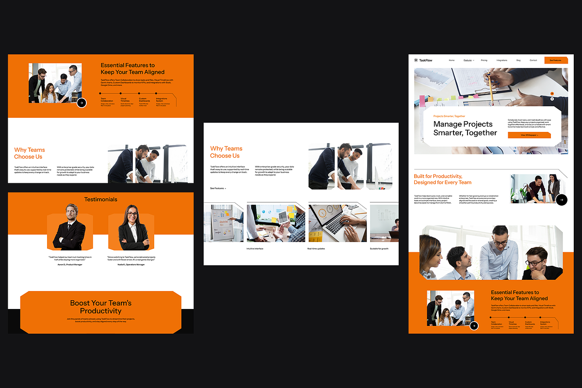 Figma Project Manager Landing Page, a Landing Page Template by Musara (Photo 6 of 6)