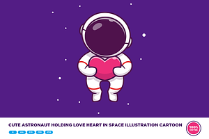 Cute Astronaut Holding Love Heart