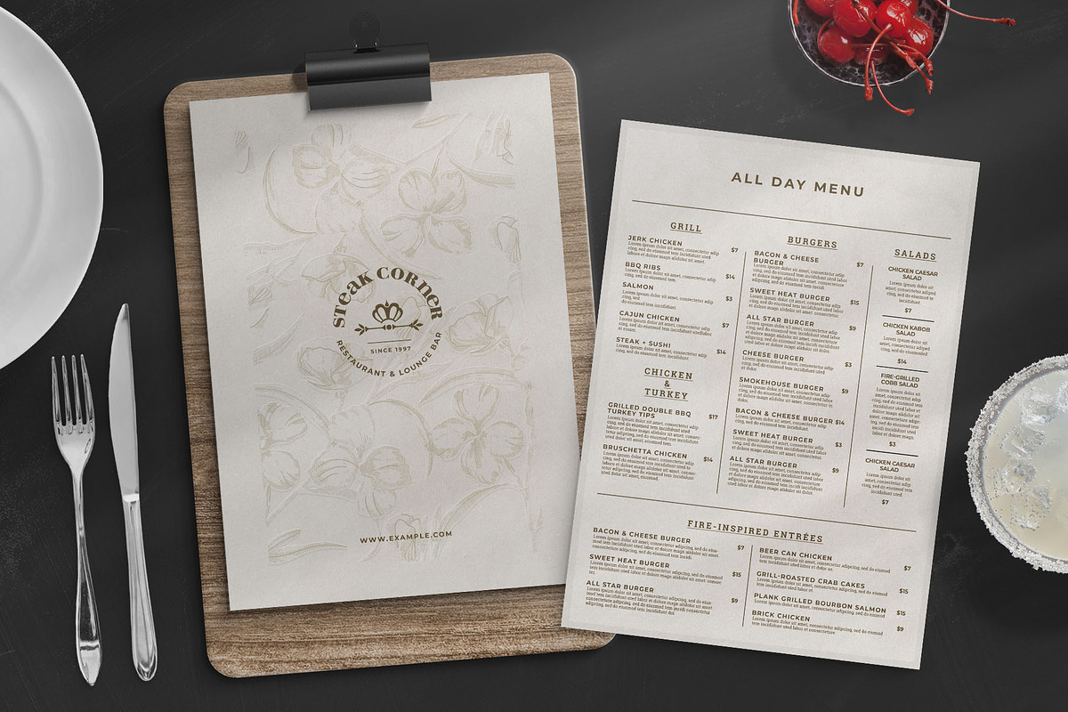 Elegant Food Menu Template, a Flyer Template by BrandPacks (Photo 5 of 5)