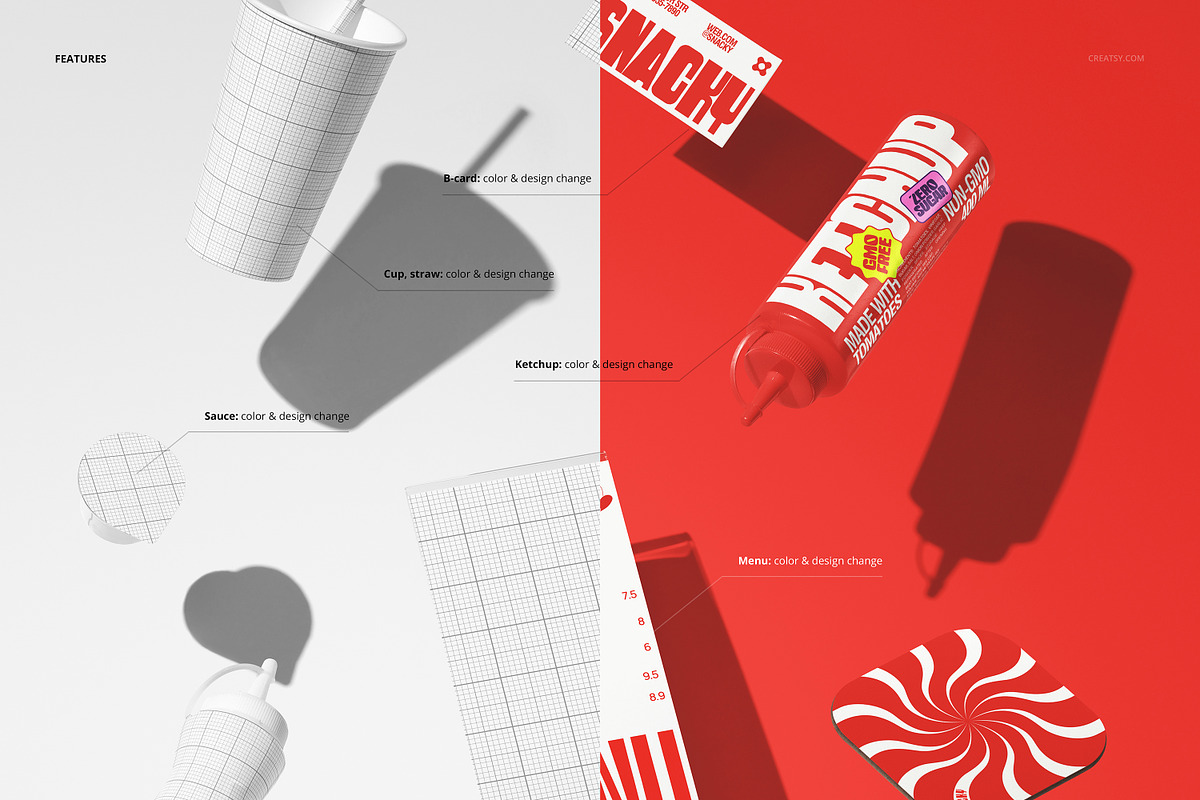Floating Fast Food Branding Mockup, a Packaging Mockup by creatsy5 (Photo 3 of 6)