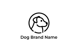 Dog profile circle vector icon, a Branding & Logo Template by Vectorium Studio