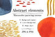 Abstract elements watercolor painted, an Object Graphic by marukopum (Thumbnail 1 of 4)