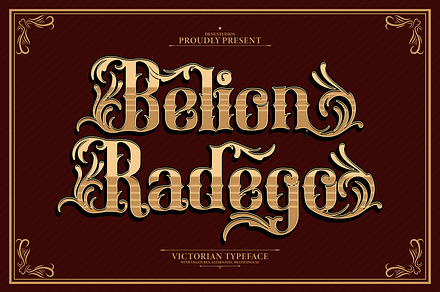 Belion Radego | Victorian Typeface, a Blackletter Font by Denustudios