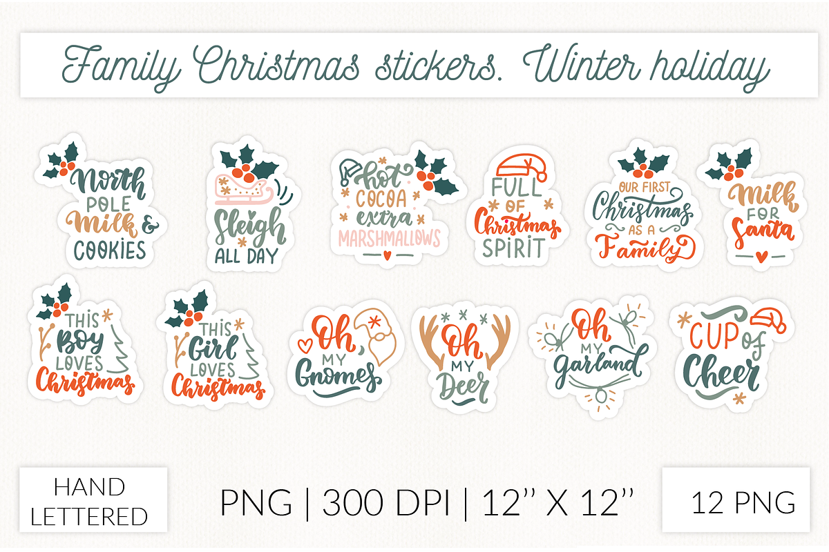 Christmas stickers bundle PNG, an Object Graphic by Let's Art (Photo 10 of 14)