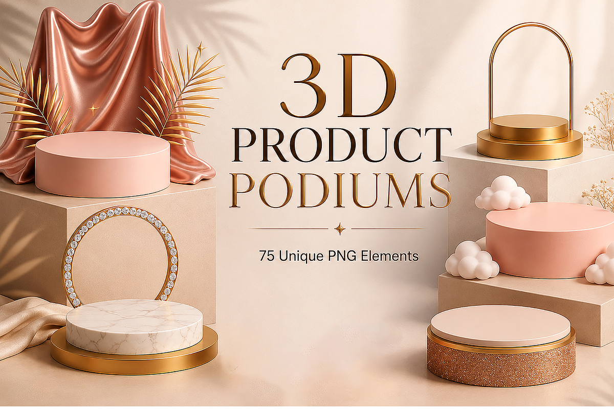 3D Product Podiums & Display Stages, an Object Graphic by MarisoArt (Photo 1 of 16)