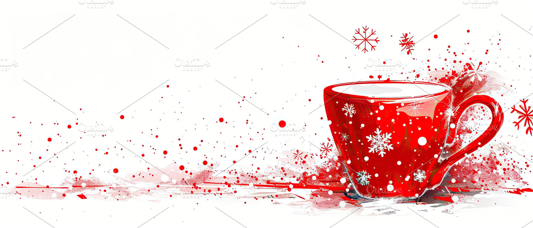 drawing of vector Christmas cup symb, a Photo by LOGOCREATIVE