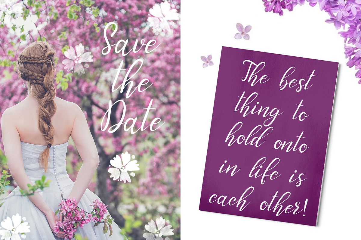 Graceful bouquet-lovely font&clipart preview 4