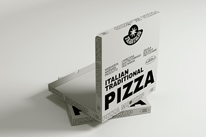 Open Pizza Box Mockup