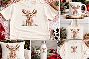 Snowy Christmas Baby Reindeer, a Seasonal Illustration by Printable Design Store (Thumbnail 2 of 3)