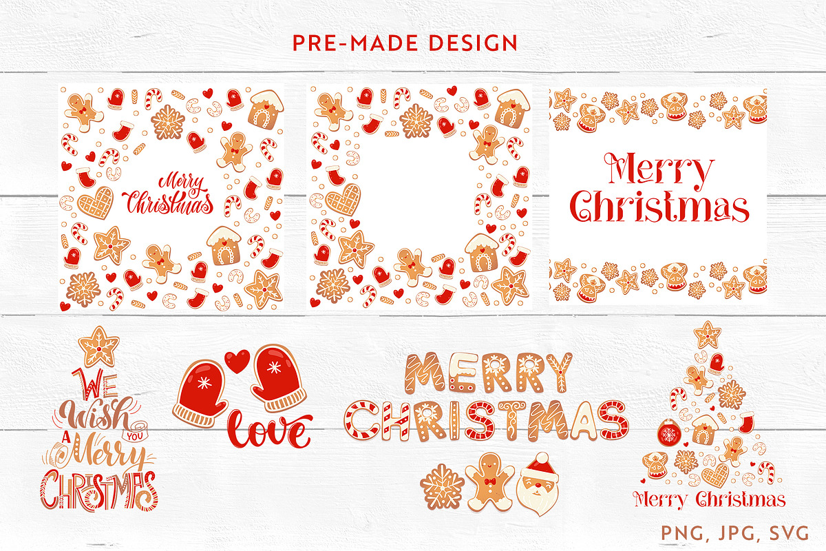 Gingerbread | Christmas Cookies Set, an Object Graphic by Kandella's Art (Photo 5 of 9)