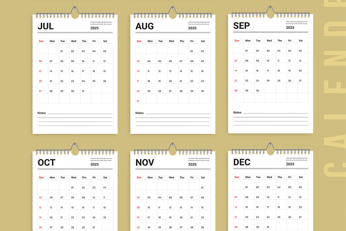 2025 Calender Design Layout Template, a Stationery Template by ContestDesign (Photo 4 of 4)