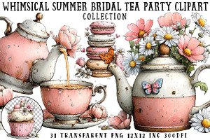 Whimsical Summer Bridal Tea Party, an Illustration by OK Design