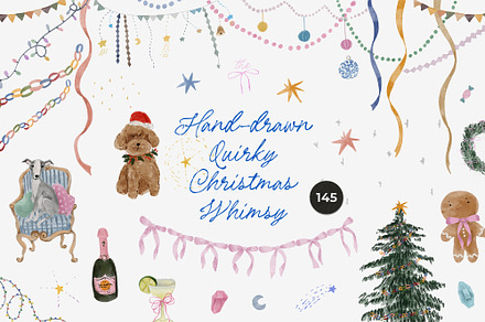 Hand-Drawn Quirky Christmas Whimsy, an Object Graphic by Lana Elanor