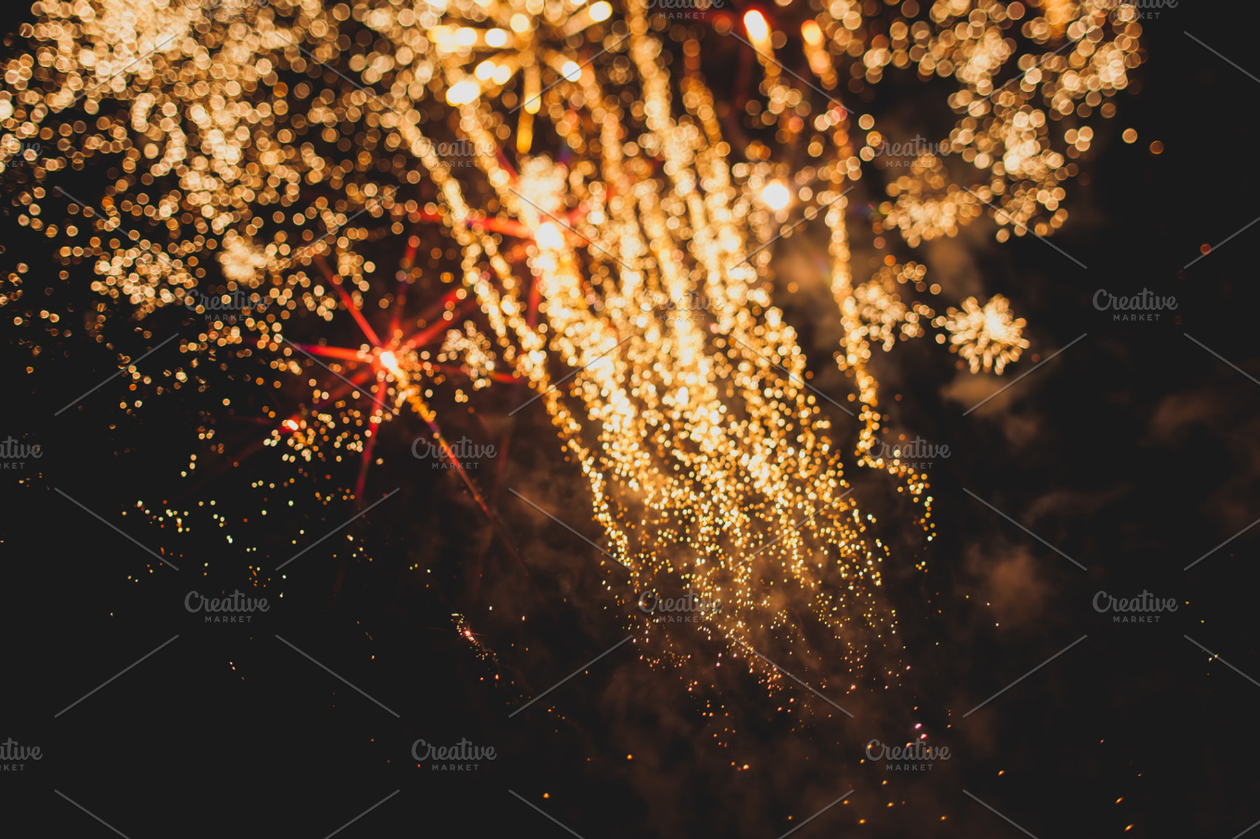 Fireworks in night sky 41 featuring abstract, background, and beautiful, an Arts & Entertainment Photo by REDpillz