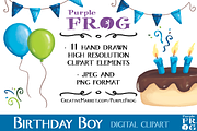BIRTHDAY BOY - Digital Clipart, an Illustration by Purple Frog (Thumbnail 2 of 2)