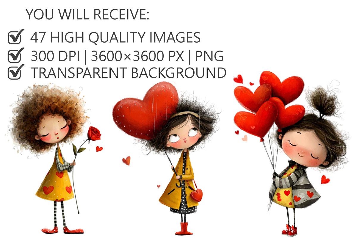 Valentine Girl Clipart, an Illustration by Pixels.Craft (Photo 2 of 5)