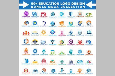 Mega Bundle of 50+ Education Logos preview 2