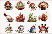Watercolor Under the Sea Clipart, an Illustration by Sublimation Artist (Thumbnail 3 of 6)