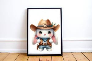 Cute Cowboy Bunny Clipart