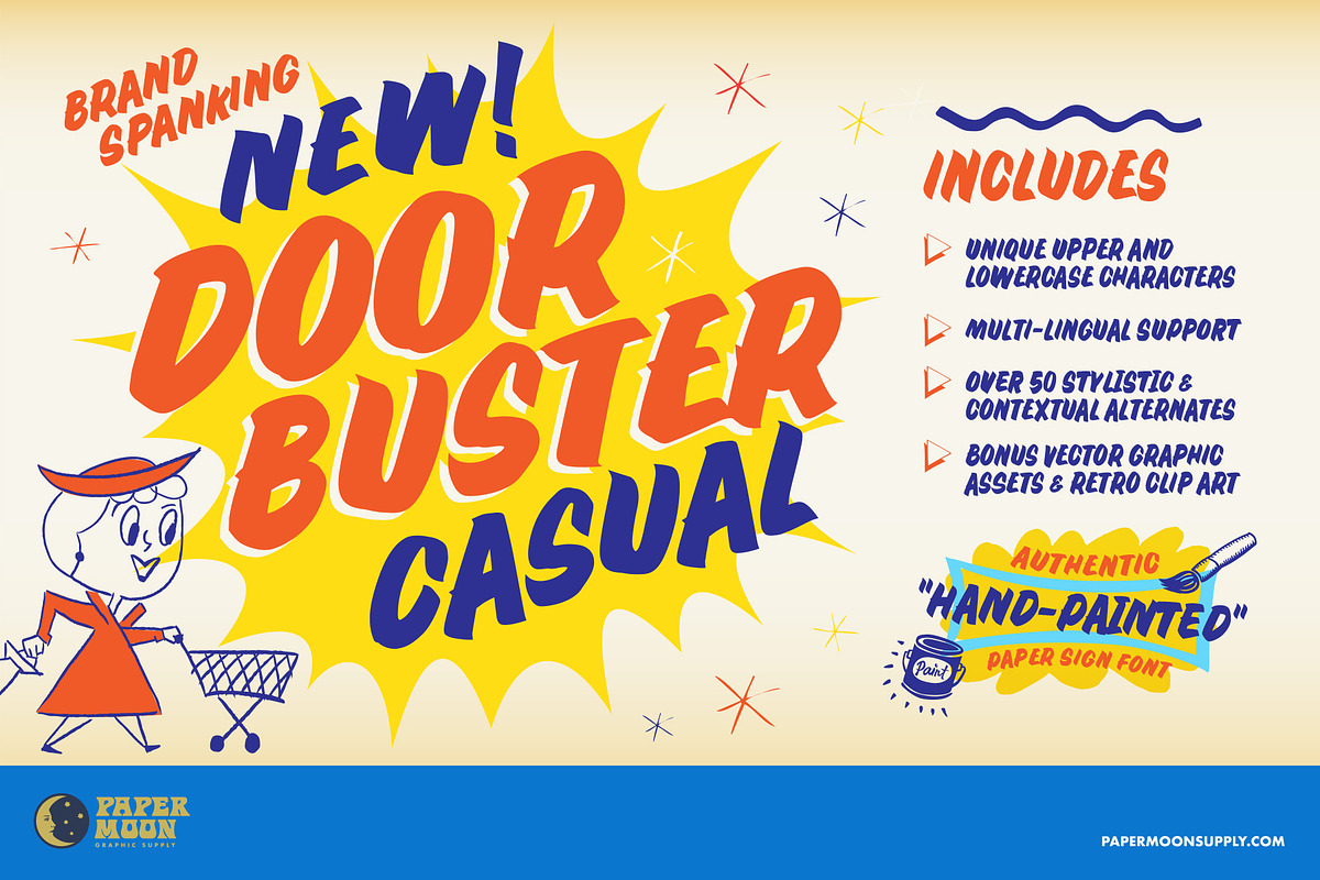 Doorbuster Casual Sign Painter Font, a Script Font by Paper Moon Graphic Supply (Photo 1 of 11)