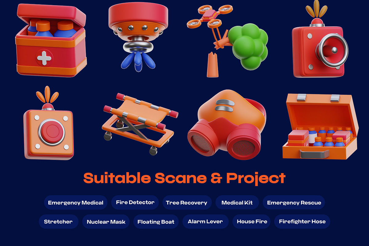 Rescue and response 3D Icon, an Object 3D Model by orenjidesign (Photo 4 of 8)
