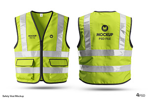 Construction Safety Vest Mockup, an Apparel Mockup by Ram Studio LLC