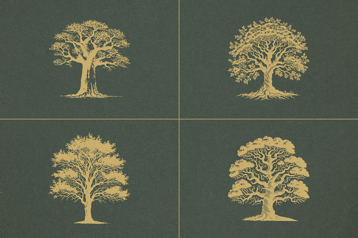 16 Vintage Vector Trees Collection, an Illustration by elliazidi.designs (Photo 2 of 5)
