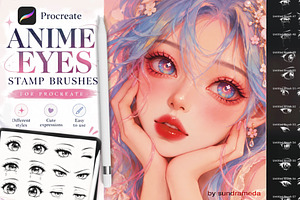 Anime & Manga Eyes Procreate Stamps
