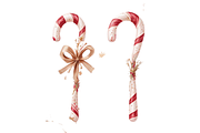 watercolor Christmas candy cane, a Seasonal Illustration by Creative design (Thumbnail 3 of 7)