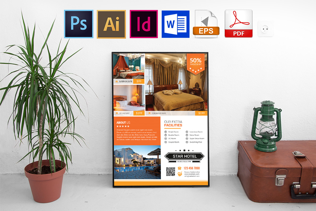 10 Hotel Poster Bundle 90% OFF, a Flyer Template by Imagine Design Studio (Photo 7 of 12)