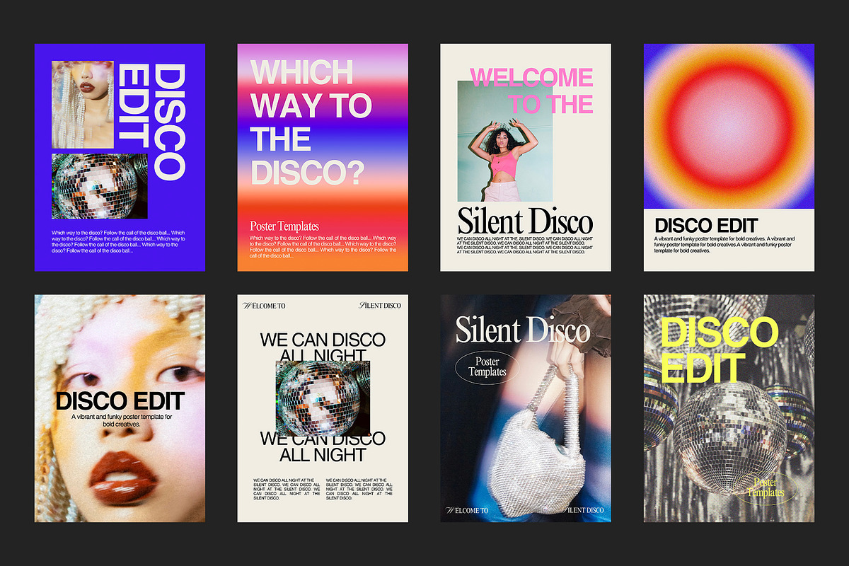 Disco Edit Canva Poster Templates, a Marketing Template by JZ Creative Space (Photo 1 of 3)